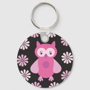 Chaveiro Coruja rosa-branca
