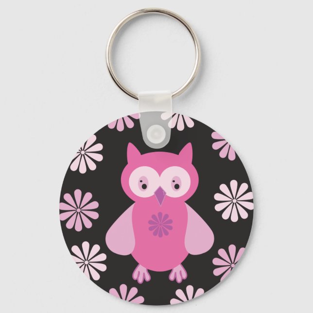 Chaveiro Coruja rosa-branca (Frente)
