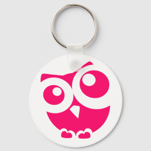 Chaveiro Coruja simples cor-de-rosa