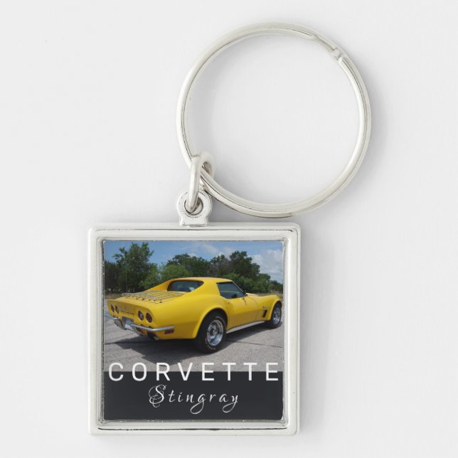 Chaveiro Corvette Stingray C3 Clássico Amarelo 1973 (Frente)