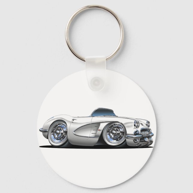 Chaveiro Corvette White Convertible (Frente)