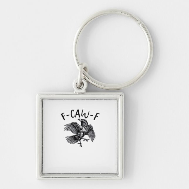 Chaveiro Corvo Engraçado Gráfico Vintage F Caw F (Frente)