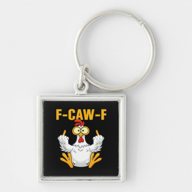 Chaveiro Corvo F-Caw-F Humor Divertido Gótico (Frente)