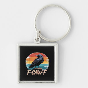 Chaveiro Corvo F-Caw-F Humor Engraçado Gótico Retrô Clássic