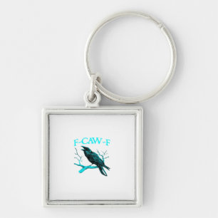 Chaveiro Corvo F-Caw-F Pássaro Engraçado Retro