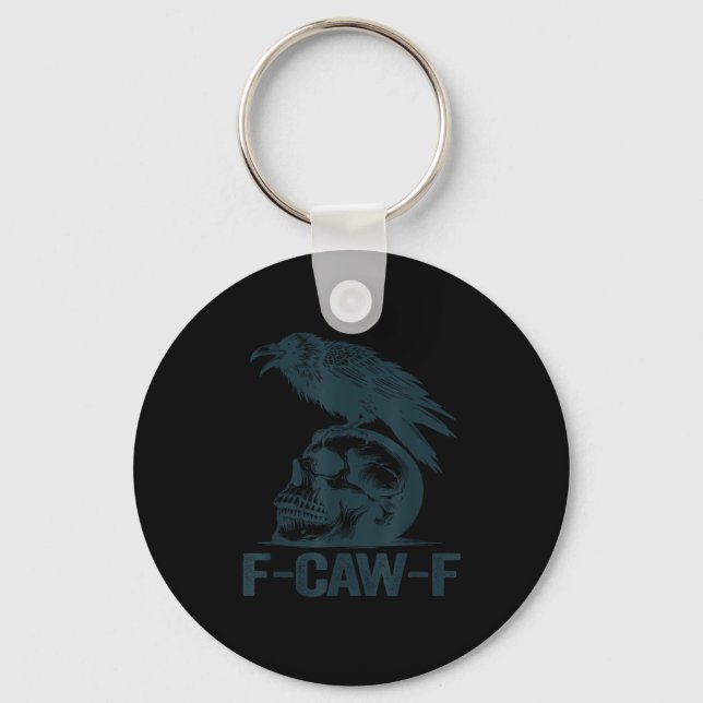 Chaveiro Corvo F-Caw-F Retro Amante de Corvos Engraçado (Frente)