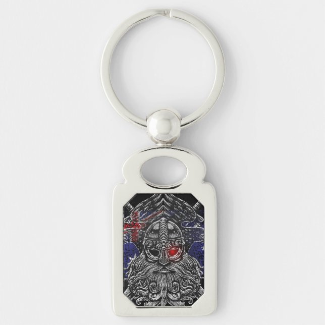 Chaveiro corvos de Odin espadas Mitologia Viking bandeira d (Frente)