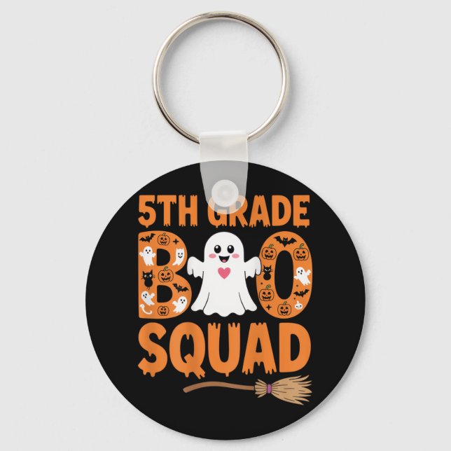 Chaveiro Cos de Diversão da Escola Fantasma de Halloween, Q (Frente)