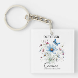 Chaveiro  Cosmic Bloom Charm October Birth Flower Keychain
