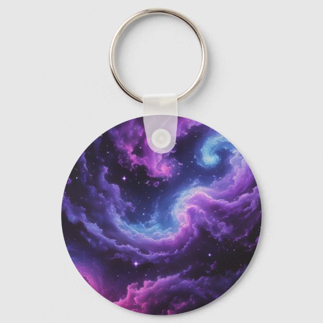 Chaveiro Cosmic Galaxy Nebula Abstract Space Art Design (Frente)