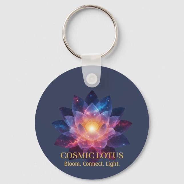 Chaveiro Cosmic Lotus Flower | Galaxy Bloom Energy (Frente)