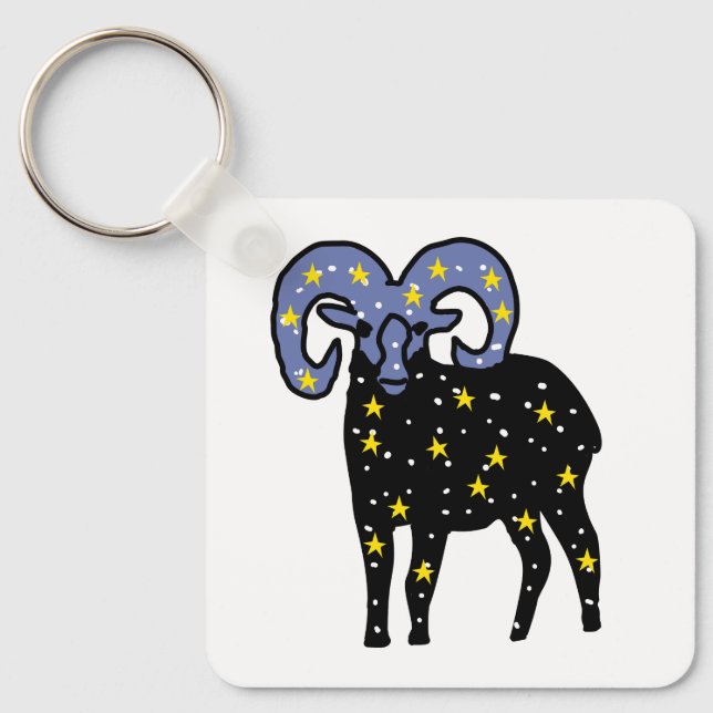 Chaveiro Cosmic Ram Keychain | Minimal Silhouette (Frente)