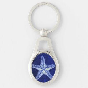 Chaveiro costa chic Beach — peixe-estrela azul-marinho