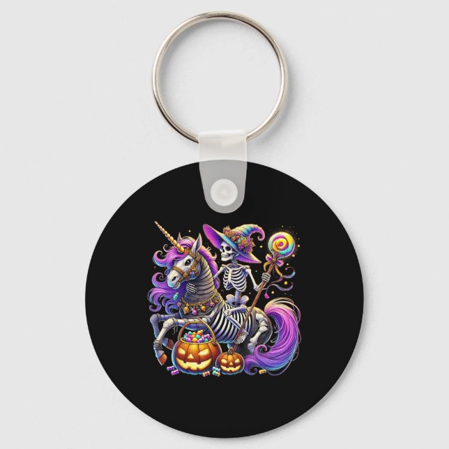 Chaveiro Costume de Halloween do Unicorn de Skeleton (Frente)