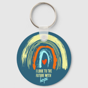 CHAVEIRO COTAÇÃO CRISTÃ RETRO BOHO RAINBOLE ROUND