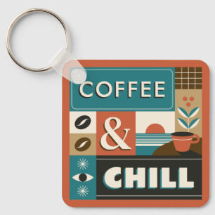 Chaveiro Cotações de Café Coloridas de Nome Personalizado