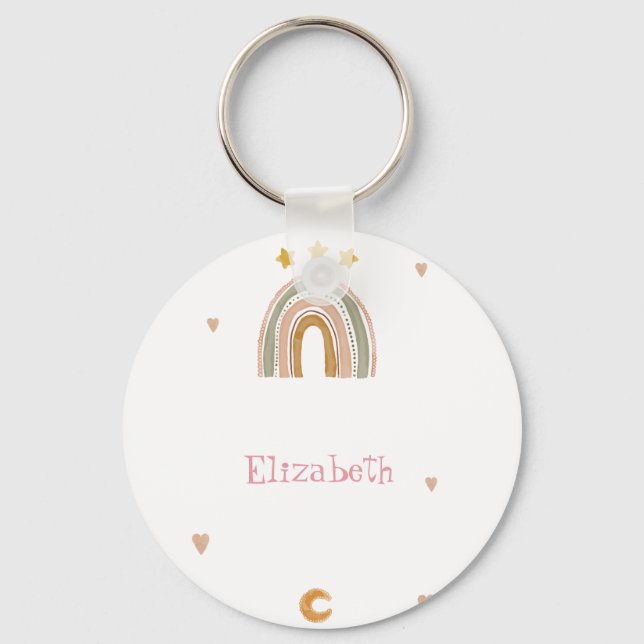 Chaveiro Cotovelo-cotovelo bonito estende corações (Frente)