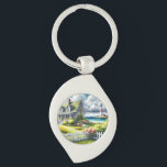 Chaveiro Cottage With View Of The Lighthouse<br><div class="desc">A dreamy coastal cottagecore landscape filled with soft watercolor charm and breezy seaside tranquility. A welcoming seaside cottage sits among lush garden paths, blooming flowers, and a bright white picket fence, creating a warm storybook atmosphere. In the distance, a tall lighthouse rises beside sparkling blue ocean waves, adding a classic...</div>