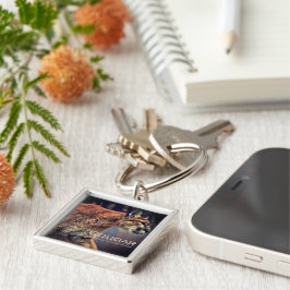 Chaveiro Cougar：Premium Square Key Chain