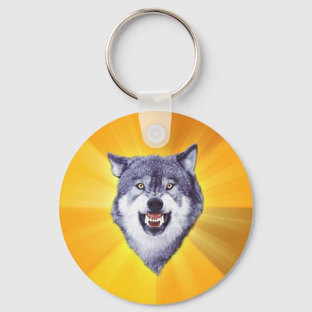 Chaveiro Courage Wolf Advice Animal Internet Memory (Frente)