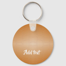 Chaveiro Couro castanho monograma texturizado