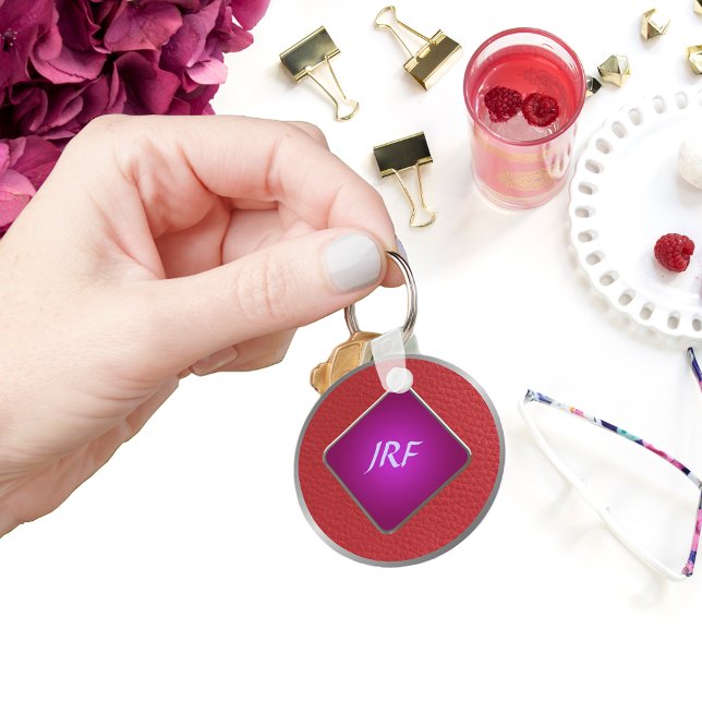 Chaveiro Couro Texturizado Vermelho Faux (Criador carregado)