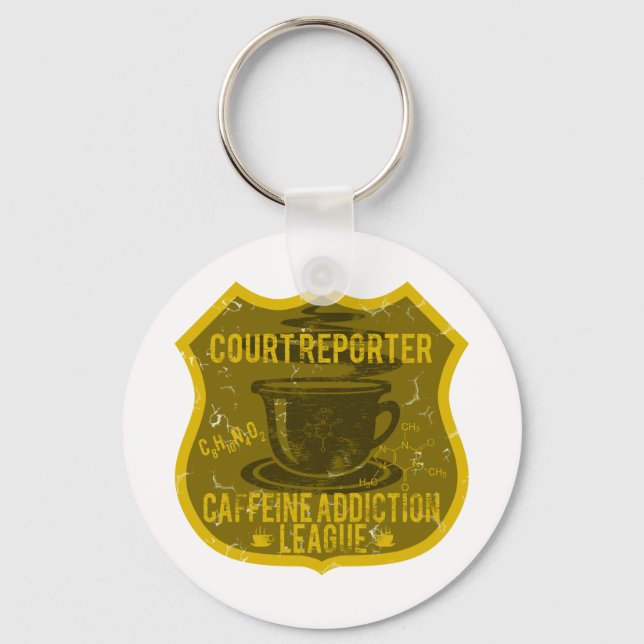 Chaveiro Court Reporter Caffeine Vício League (Frente)