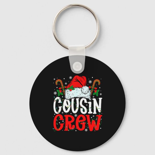 Chaveiro Cousin Crew Christmas Santa Hat Xmas Lights Men Bo (Frente)
