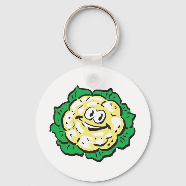 Chaveiro couve-flor de rosto feliz (Frente)