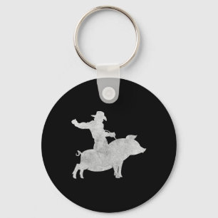 Chaveiro Cowboy Andando Um Churrasco De Porco Sofrendo
