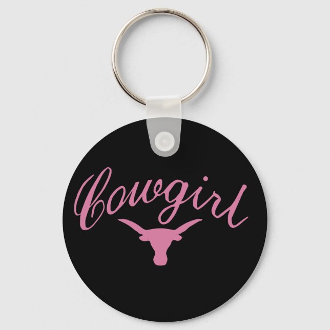 Chaveiro Cowgirl rosa e negra (Frente)