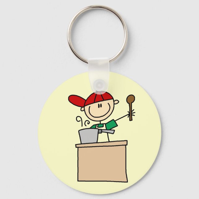 Chaveiro Cozinheiro Homem em Figuras Simples (Frente)