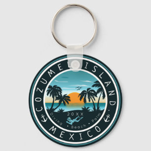 Chaveiro Cozumel México Scuba Diving Sunset Souvenir 80