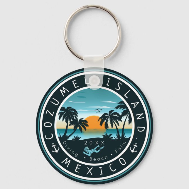 Chaveiro Cozumel México Scuba Diving Sunset Souvenir 80 (Frente)