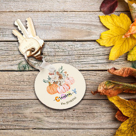 Chaveiro Cozy Season Harvest Blooms Personalize Name