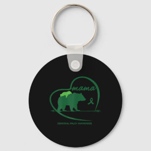 Chaveiro Cp Mãe Mamãe Ursa Verde Fita Cerebral Salgado
