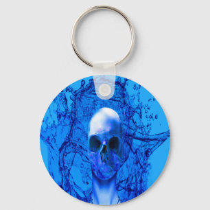 Chaveiro crânio azul alienígena