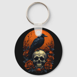 Chaveiro Crânio com Rosas e doce gótico