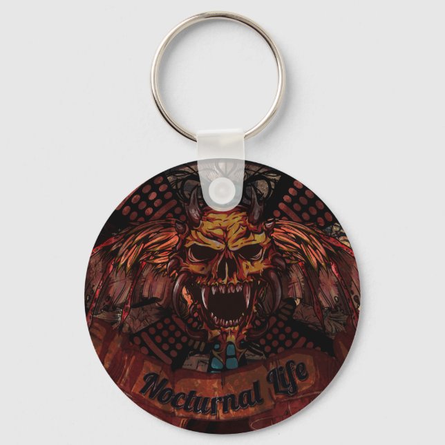 Chaveiro Crânio da vida noturna (Frente)
