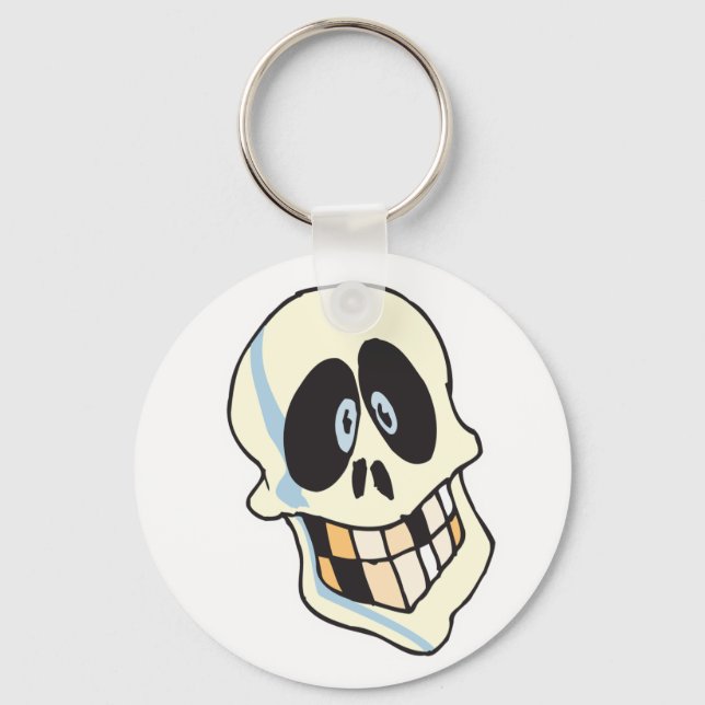 Chaveiro crânio de esqueleto sorridente engraçado (Frente)