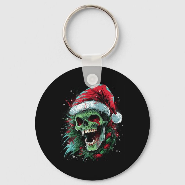 Chaveiro Crânio de Feriado Elevado Seu Loo de Natal (Frente)