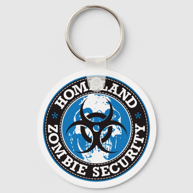 Chaveiro Crânio de Segurança do Homeland Zombie - Azul (Frente)