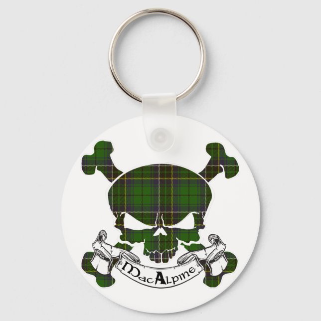 Chaveiro Crânio de Tartan MacAlpino (Frente)