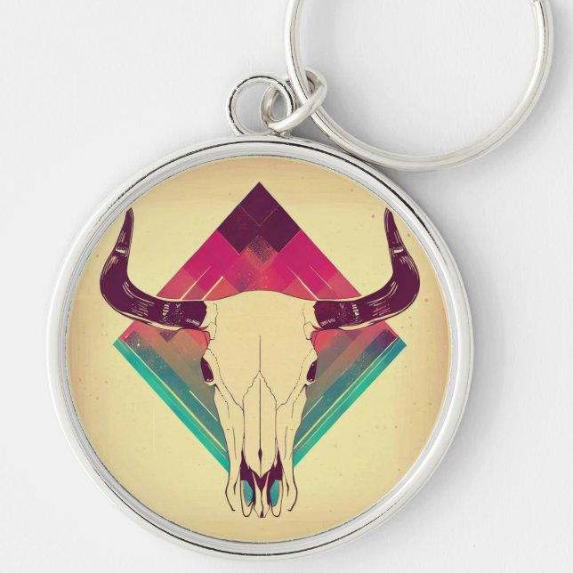Chaveiro Crânio de Vaca Vintage (Frente)