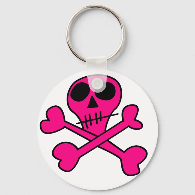 Chaveiro crânio rosa (Frente)