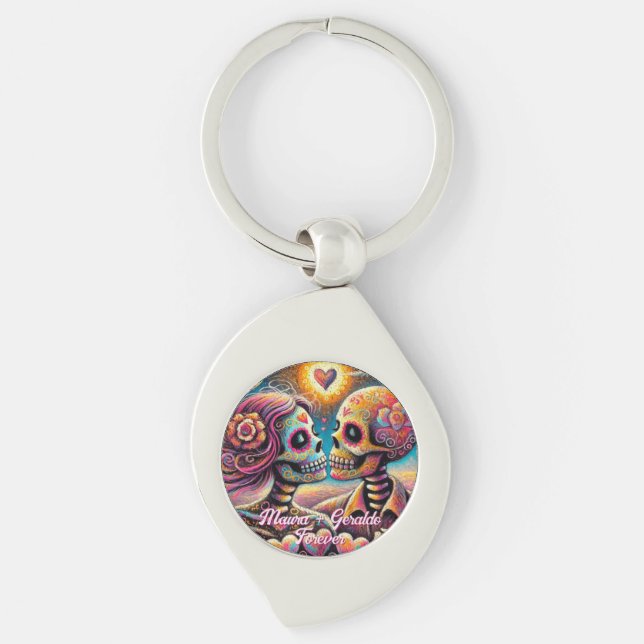 Chaveiro Cránios de Açúcar no Passado Gize Personalizado (Frente)