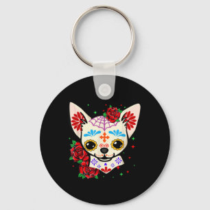 Chaveiro Crânios de Chihuahua Dia dos Mortos Crânio de Açúc