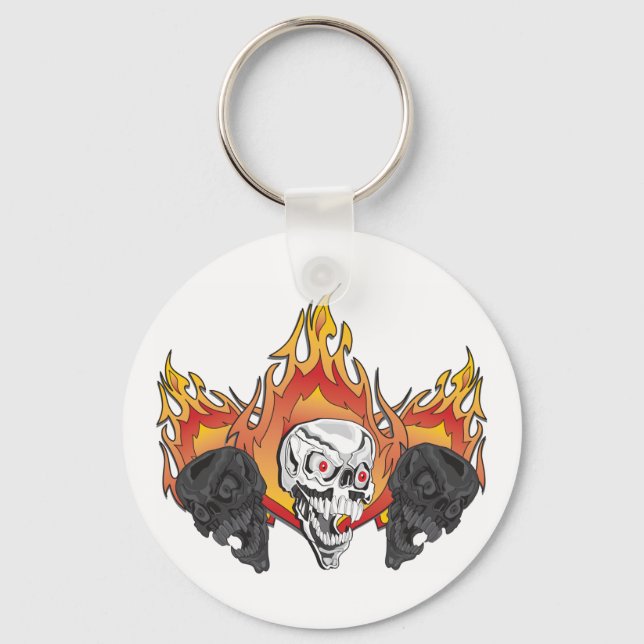 Chaveiro Crânios flamejantes (Frente)