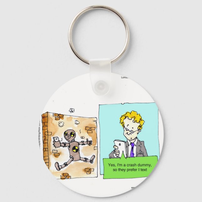 Chaveiro Crash Text Dummy Engraçado (Frente)