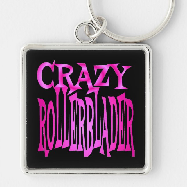 Chaveiro Crazy Rollerblader em rosa (Frente)